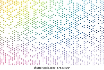 Light Multicolor vector modern geometrical circle abstract background. Dotted texture template. Geometric pattern in halftone style with gradient. 