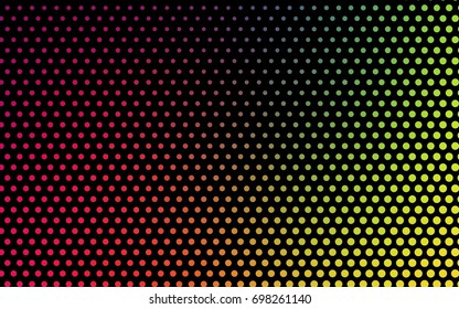 Light Multicolor vector modern geometrical circle abstract background. Dotted texture template. Geometric pattern in halftone style with gradient. 