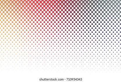 Light Multicolor vector modern geometrical circle abstract background. Dotted texture template. Geometric pattern in halftone style with gradient. 