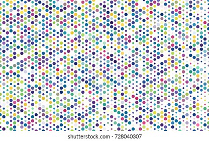 Light Multicolor vector modern geometrical circle abstract background. Dotted texture template. Geometric pattern in halftone style with gradient. 