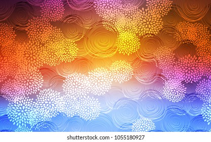 Light Multicolor vector natural abstract background. flowers on elegant natural pattern with gradient. Brand-new style for your business design.