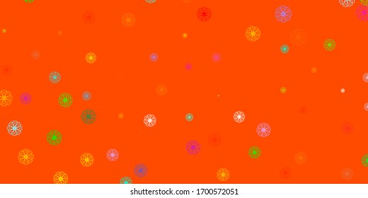 Light Multicolor vector natural artwork with flowers. Abstract illustration with flowers in Origami style. Brand new business design.