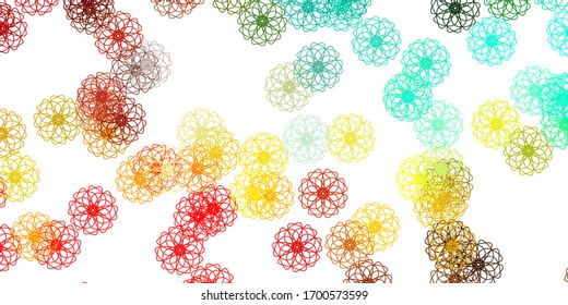 Light Multicolor vector natural artwork with flowers. Modern design with gradient Flowers on abstract background. Brand new business design.