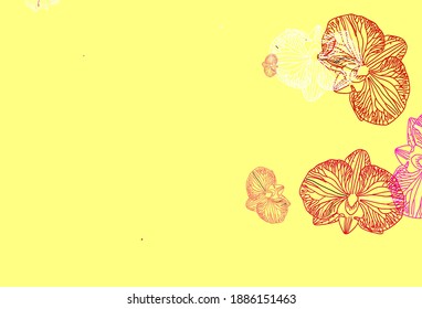 Light Multicolor vector natural artwork with flowers. Flowers in natural style on white background. New design for your business.