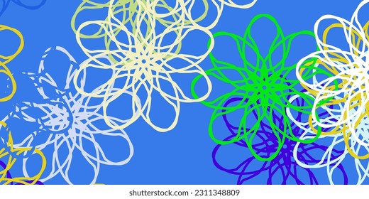 Light Multicolor vector natural artwork with flowers. Abstract illustration with flowers in Origami style. Brand new business design.