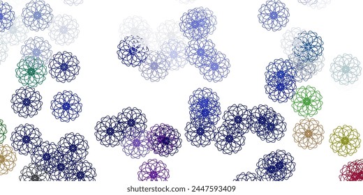 Light multicolor vector natural artwork with flowers. Colorful flowers in natural style on simple background. Pattern for women day promotion.