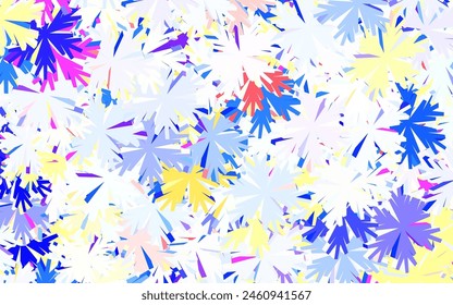 Light Multicolor vector natural artwork with trees, branches. Illustration with colorful abstract doodle flowers. Pattern for wallpapers, coloring books.