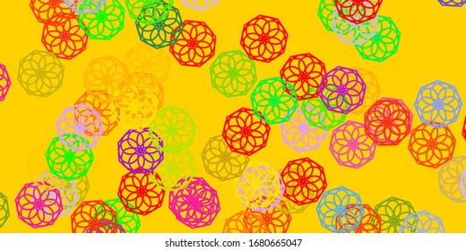 Light Multicolor vector natural backdrop with flowers. Abstract illustration with flowers in Origami style. Brand new business design.