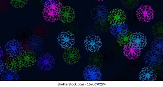 Light Multicolor vector natural backdrop with flowers. Abstract illustration with flowers in Origami style. Brand new business design.
