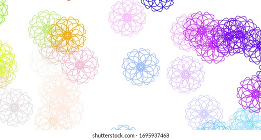 Light Multicolor vector natural backdrop with flowers. Colorful flowers in natural style on simple background. Smart design for wrapping, wallpapers.