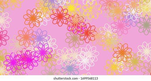 Light Multicolor vector natural backdrop with flowers. Colorful flowers in natural style on simple background. Brand new business design.