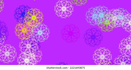 Light Multicolor vector natural backdrop with flowers. Colorful flowers in natural style on simple background. Smart design for wrapping, wallpapers.
