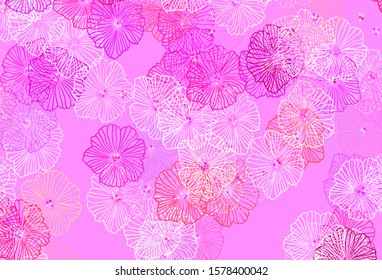 Light Multicolor vector natural background with leaves. Sketchy doodle flowers on white background. New design for your business.