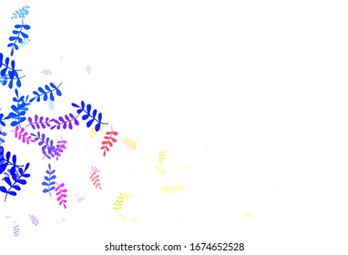 Light Multicolor vector natural background with leaves. Glitter abstract illustration with doodles and leaves. Hand painted design for web, wrapping.