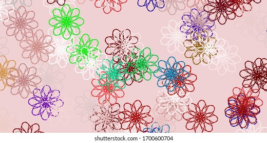 Light Multicolor vector natural layout with flowers. Modern design with gradient Flowers on abstract background. Best design for your business.