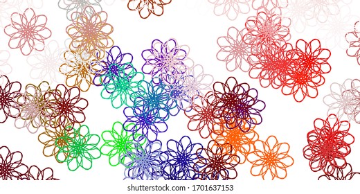 Light Multicolor vector natural layout with flowers. Modern design with gradient Flowers on abstract background. Best design for your business.