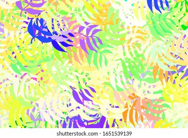 Light Multicolor vector natural pattern with leaves. A vague abstract illustration with leaves in doodles style. Brand new style for your business design.