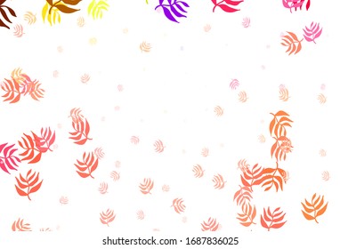 Light Multicolor vector natural pattern with leaves. Brand new colored illustration in blurry style with leaves. Textured pattern for websites, banners.