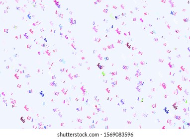 Light Multicolor vector pattern with 30, 50, 90 percentage signs. Colored words of sales with gradient on white background. Backdrop for super sales on Black Friday.