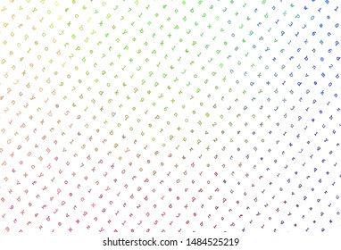Light Multicolor vector pattern with ABC symbols. Colored alphabet signs with gradient on white background. Pattern for booklets, leaflets of education.