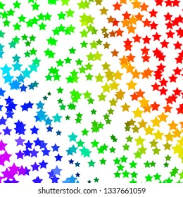 Light Multicolor vector pattern with abstract stars. Blur decorative design in simple style with stars. Pattern for new year ad, booklets.