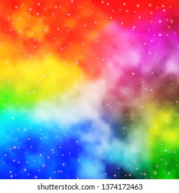 Light Multicolor vector pattern with abstract stars. Decorative illustration with stars on abstract template. Design for your business promotion.