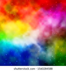 Light Multicolor vector pattern with abstract stars. Blur decorative design in simple style with stars. Pattern for new year ad, booklets.