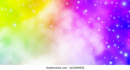 Light Multicolor vector pattern with abstract stars. Blur decorative design in simple style with stars. Best design for your ad, poster, banner.