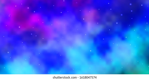 Light Multicolor vector pattern with abstract stars. Shining colorful illustration with small and big stars. Pattern for new year ad, booklets.