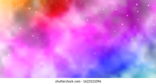 Light Multicolor vector pattern with abstract stars. Blur decorative design in simple style with stars. Pattern for wrapping gifts.