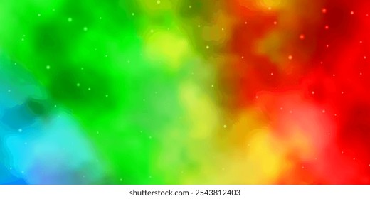 Light Multicolor vector pattern with abstract stars. Shining colorful illustration with small and big stars. Pattern for wrapping gifts.