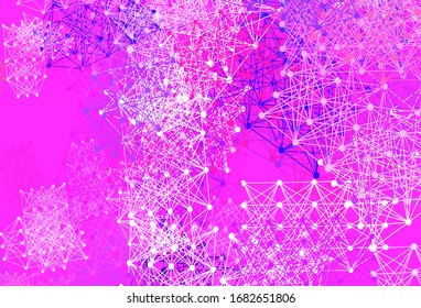 Light Multicolor vector pattern with artificial intelligence network. Shining illustration with AI shapes on abstract template. Design for depiction of cyber innovations.