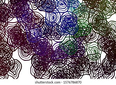 Light Multicolor vector pattern with bent lines. A sample with colorful lines, shapes. Abstract style for your business design.
