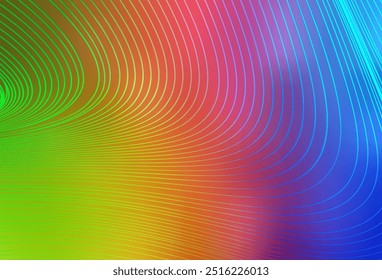Light Multicolor vector pattern with bent lines. Colorful gradient illustration in simple style with lines. Pattern for your design.