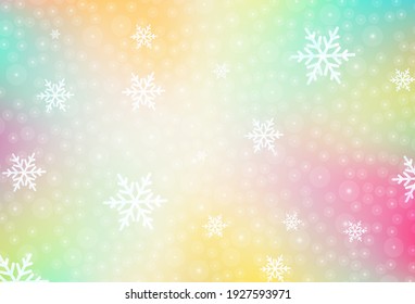 Light Multicolor vector pattern in Christmas style. Abstract illustration with Xmas balls and snowflakes. Template for lettering, typography.