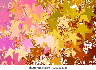 Helles mehrfarbiges Vektormuster mit Weihnachtsstern. Unscharfes dekoratives Design im einfachen Stil mit Sternen. Muster für futuristische Werbung, Broschüren.