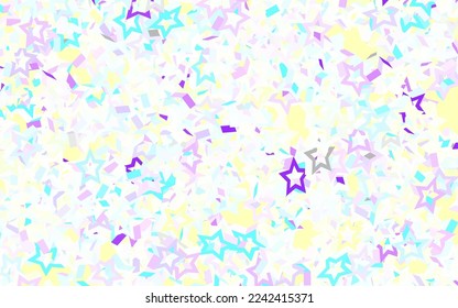 Light Multicolor vector pattern with christmas stars. Blurred decorative design in simple style with stars. Pattern for astronomy websites.