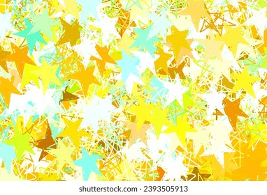 Light Multicolor vector pattern with christmas stars. Decorative shining illustration with stars on abstract template. Best design for your ad, poster, banner.