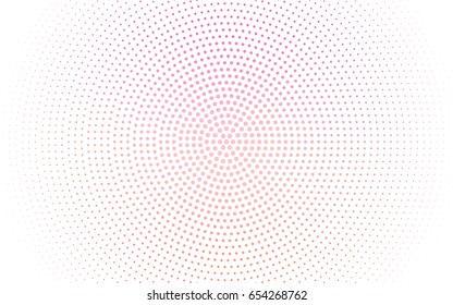 Light Multicolor vector pattern with colored spheres. Geometric sample of repeating circles on white background in halftone style.