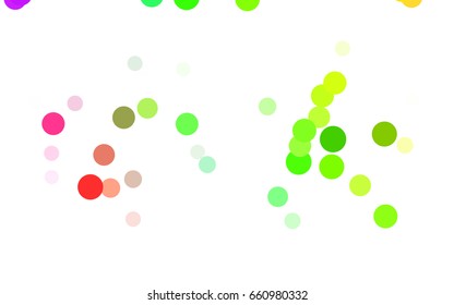 Light Multicolor vector pattern with colored spheres. Geometric sample of repeating circles on white background in halftone style.