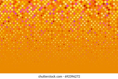 Light Multicolor vector pattern with colored spheres. Geometric sample of repeating circles on white background in halftone style.