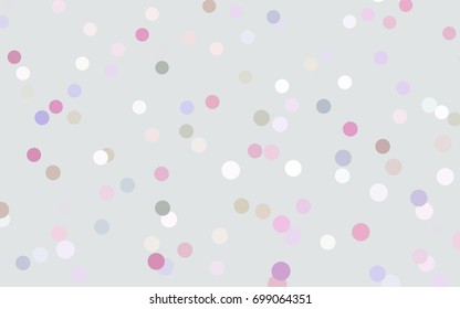 Light Multicolor vector pattern with colored spheres. Geometric sample of repeating circles on white background in halftone style.