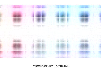 Light Multicolor vector pattern with colored spheres. Geometric sample of repeating circles on white background in halftone style.
