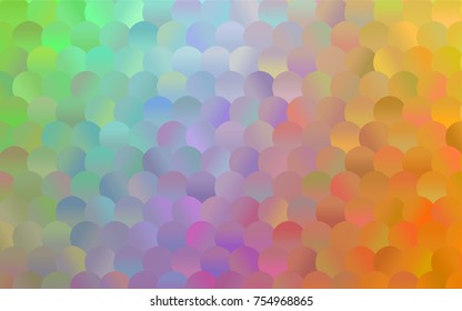 Light Multicolor vector pattern with colored spheres. Geometric sample of repeating circles on white background in halftone style.