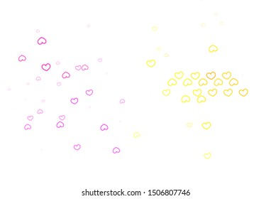 Light Multicolor vector pattern with colorful hearts. Illustration with hearts in love concept for valentine's day. Design for your business advert of anniversary.