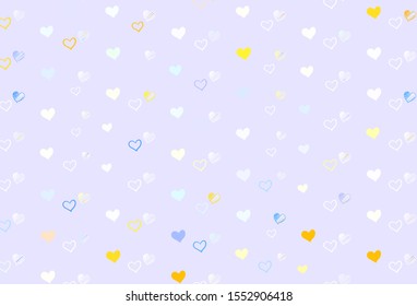 Light Multicolor vector pattern with colorful hearts. Glitter abstract illustration with colorful hearts in romantic style. Pattern for marriage gifts, congratulations.