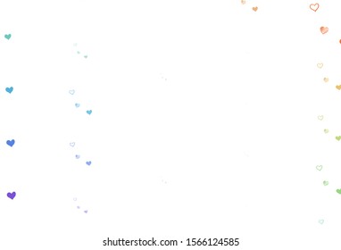 Light Multicolor vector pattern with colorful hearts. Illustration with hearts in love concept for valentine's day. Template for Valentine's greeting postcards.