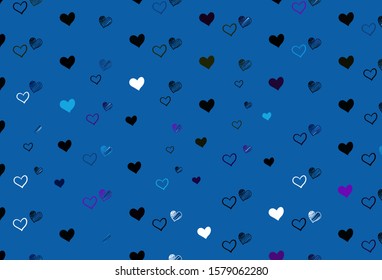 Light Multicolor vector pattern with colorful hearts. Glitter abstract illustration with colorful hearts in romantic style. Design for ad, poster, banner of Valentine Day.