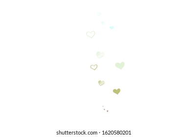 Light Multicolor vector pattern with colorful hearts. Beautiful abstract hearts on colorful gradient background. Design for celebrating of Valentine Day.