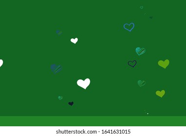 Light Multicolor vector pattern with colorful hearts. Smart illustration with gradient hearts in valentine style. Design for celebrating of Valentine Day.